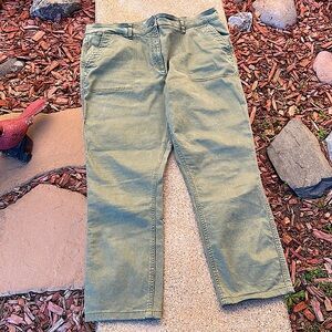 LOFT Ladies 16 Tall Green Khaki Chino Pants